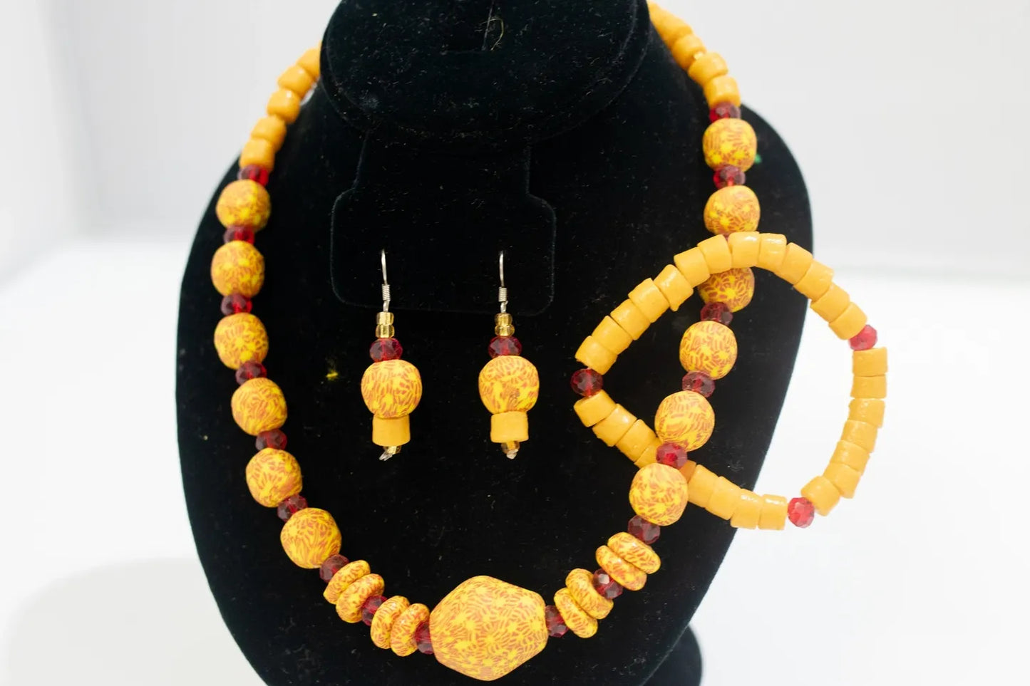 African Glass Bead Necklace Set