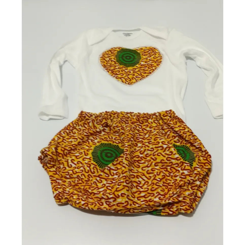 African Baby Girl Diaper Cover Set
