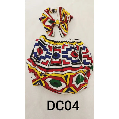 African Baby Girl Diaper Cover Set