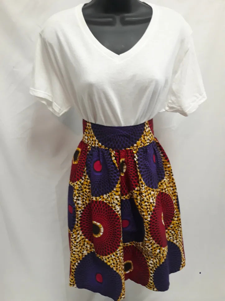 African/Ankara Gather Skirt