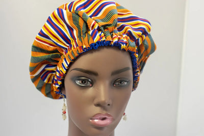 African Print Satin Hair Bonnet