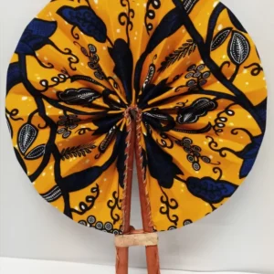 Authentic African Leather Fan - Handcrafted, Foldable, Vibrant Prints from Ghana