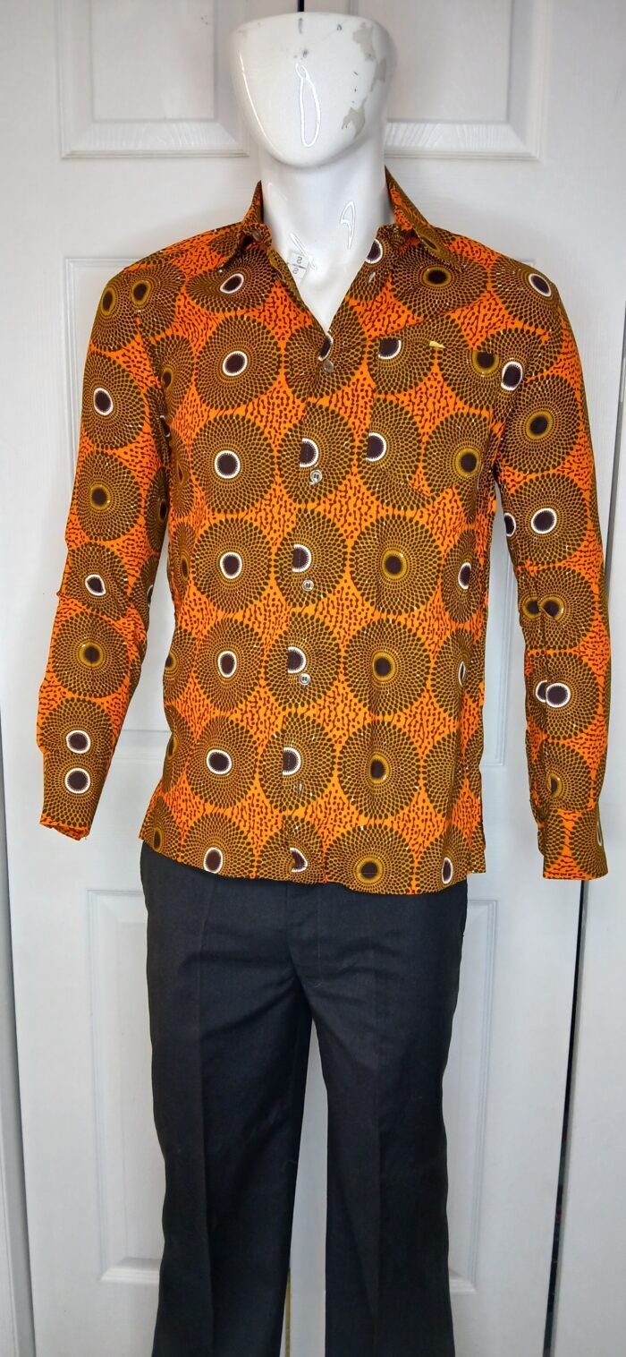 Ankara Print Long Sleeve Button Down Shirts - Image 3