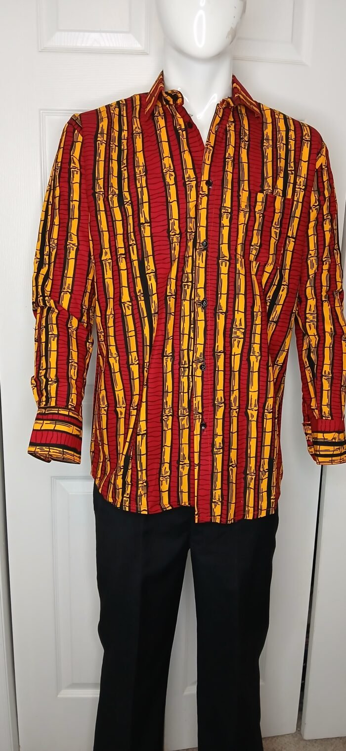 Ankara Print Long Sleeve Button Down Shirts - Image 6