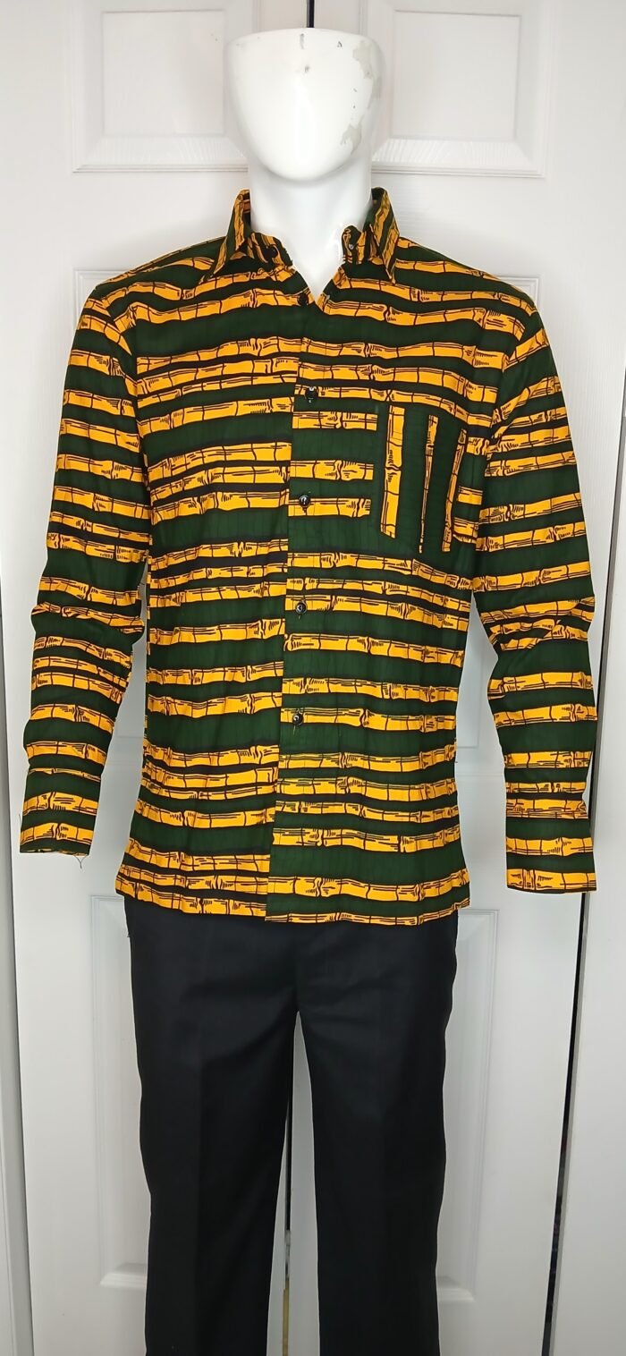 Ankara Print Long Sleeve Button Down Shirts - Image 2