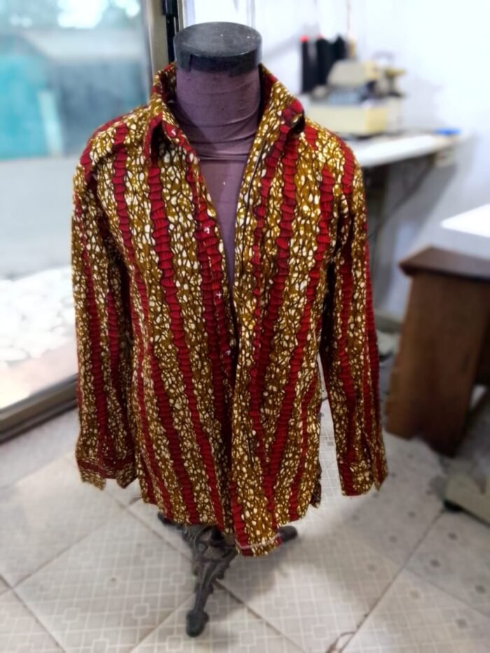 Ankara Print Long Sleeve Button Down Shirts