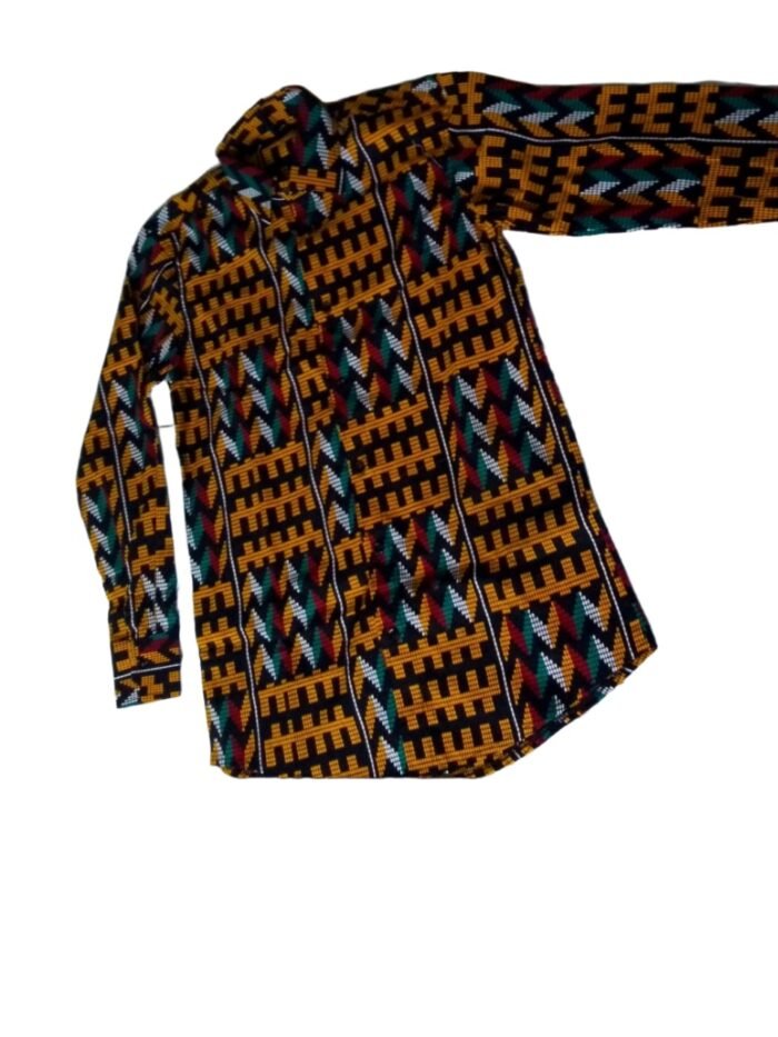 Ankara Print Long Sleeve Button Down Shirts - Image 9
