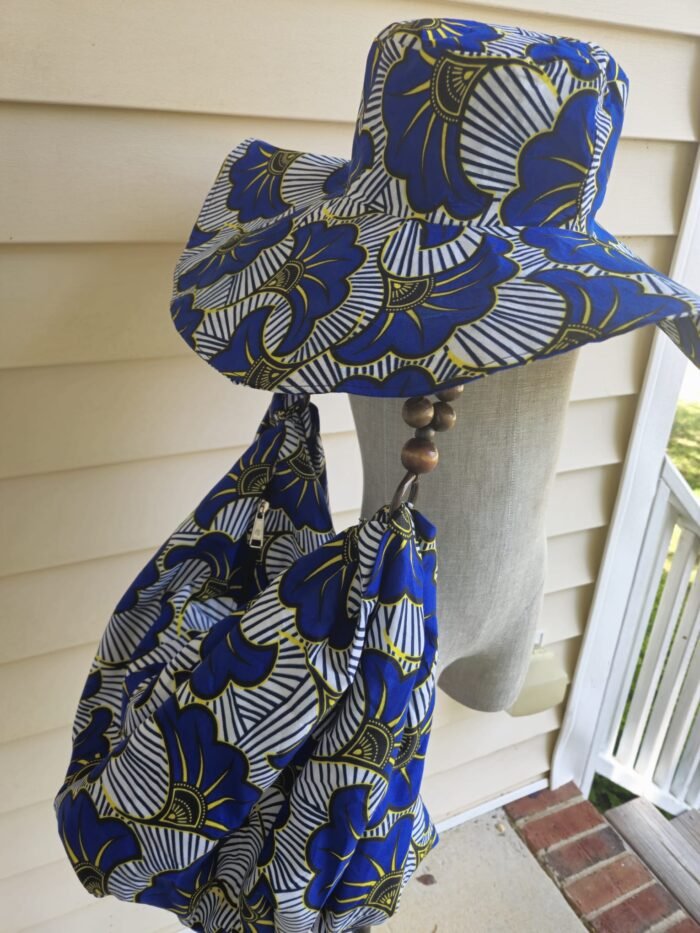 African Print Side Bag & Hat Set - Image 2