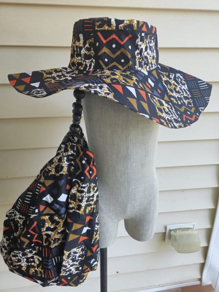 African Print Side Bag & Hat Set - Image 6