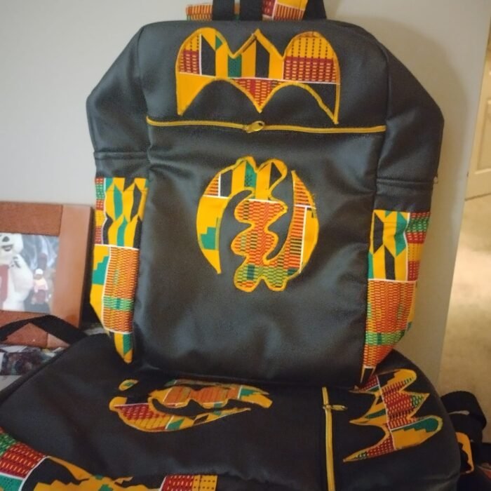 African Faux Leather Applique Backpack - Image 5