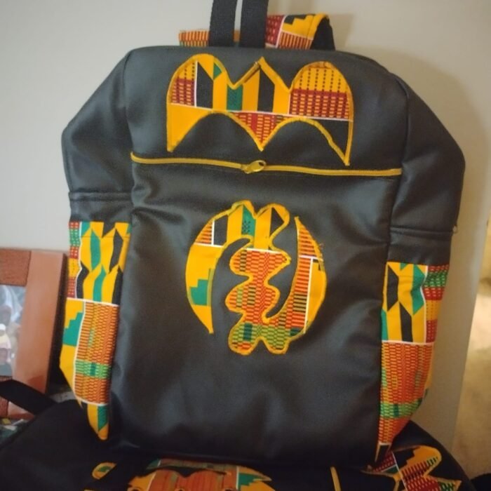 African Faux Leather Applique Backpack - Image 4