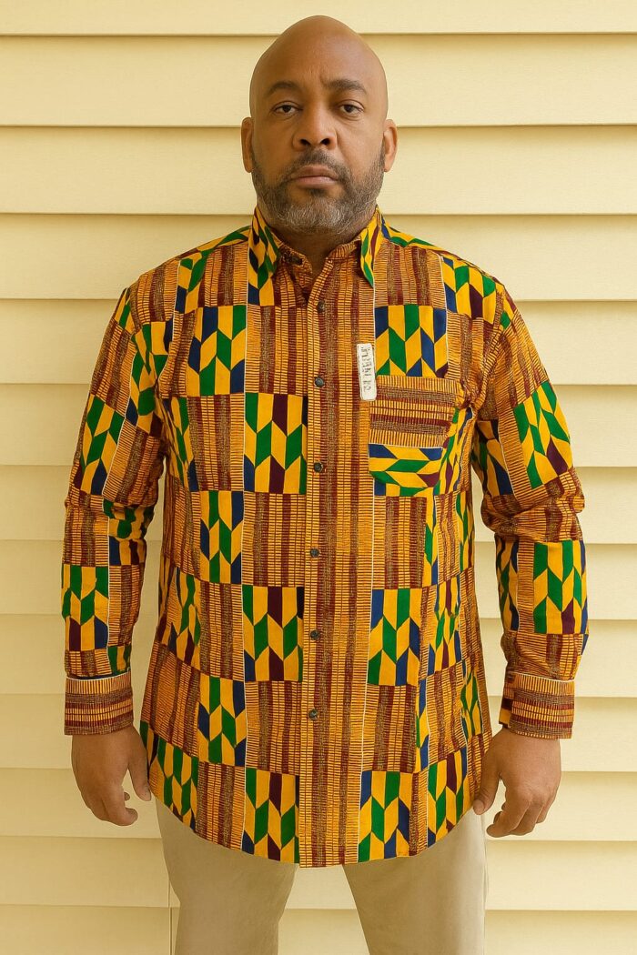 Ankara Print Long Sleeve Button Down Shirts - Image 5