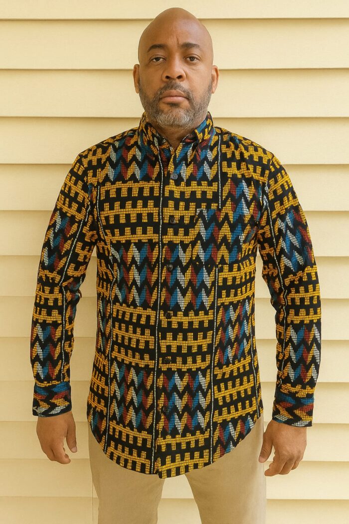 Ankara Print Long Sleeve Button Down Shirts - Image 3