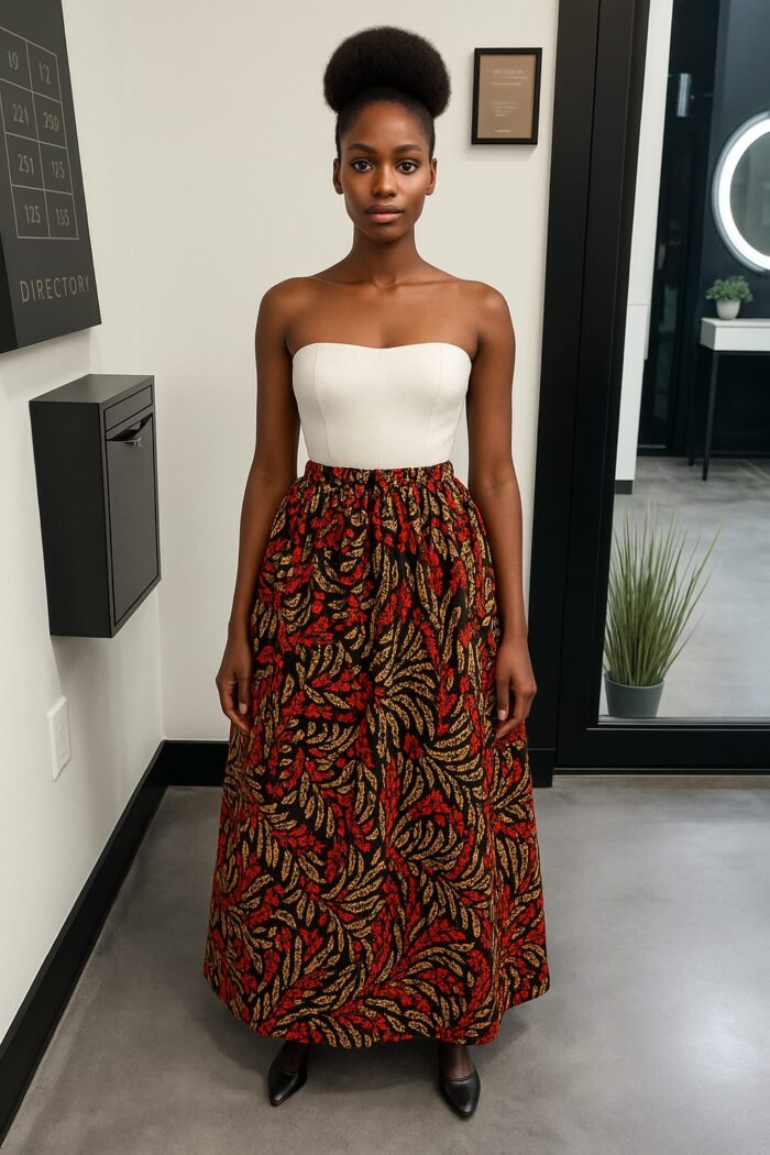 Long gathered skirt