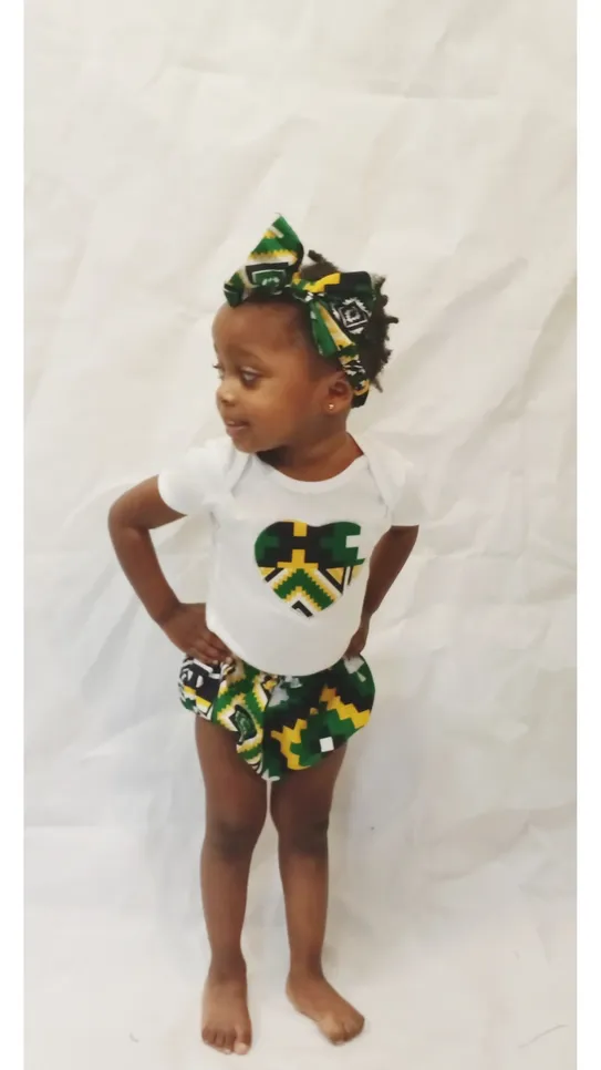 African Baby Girl Diaper Cover Set - Image 8