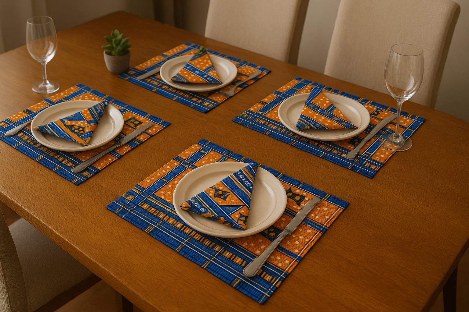 African Print Napkin Set