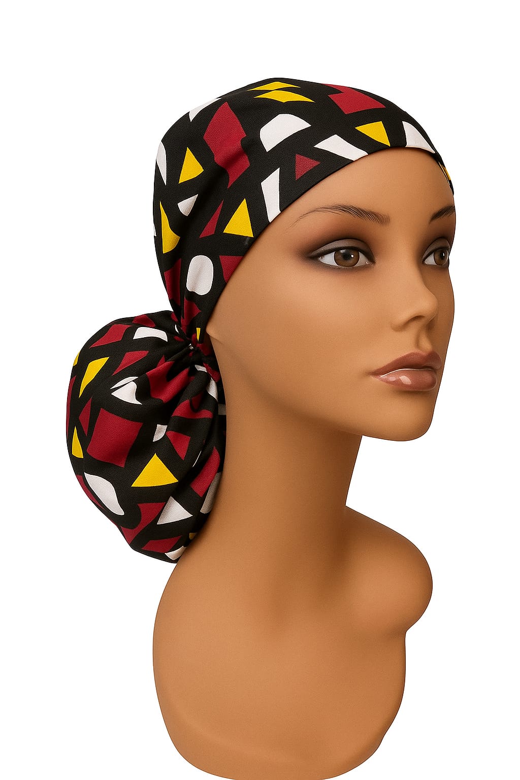 Ankara Satin-Lined Hair Cover. Adjustable Afrocentric scrub cap or Sleep bonnet - Image 5