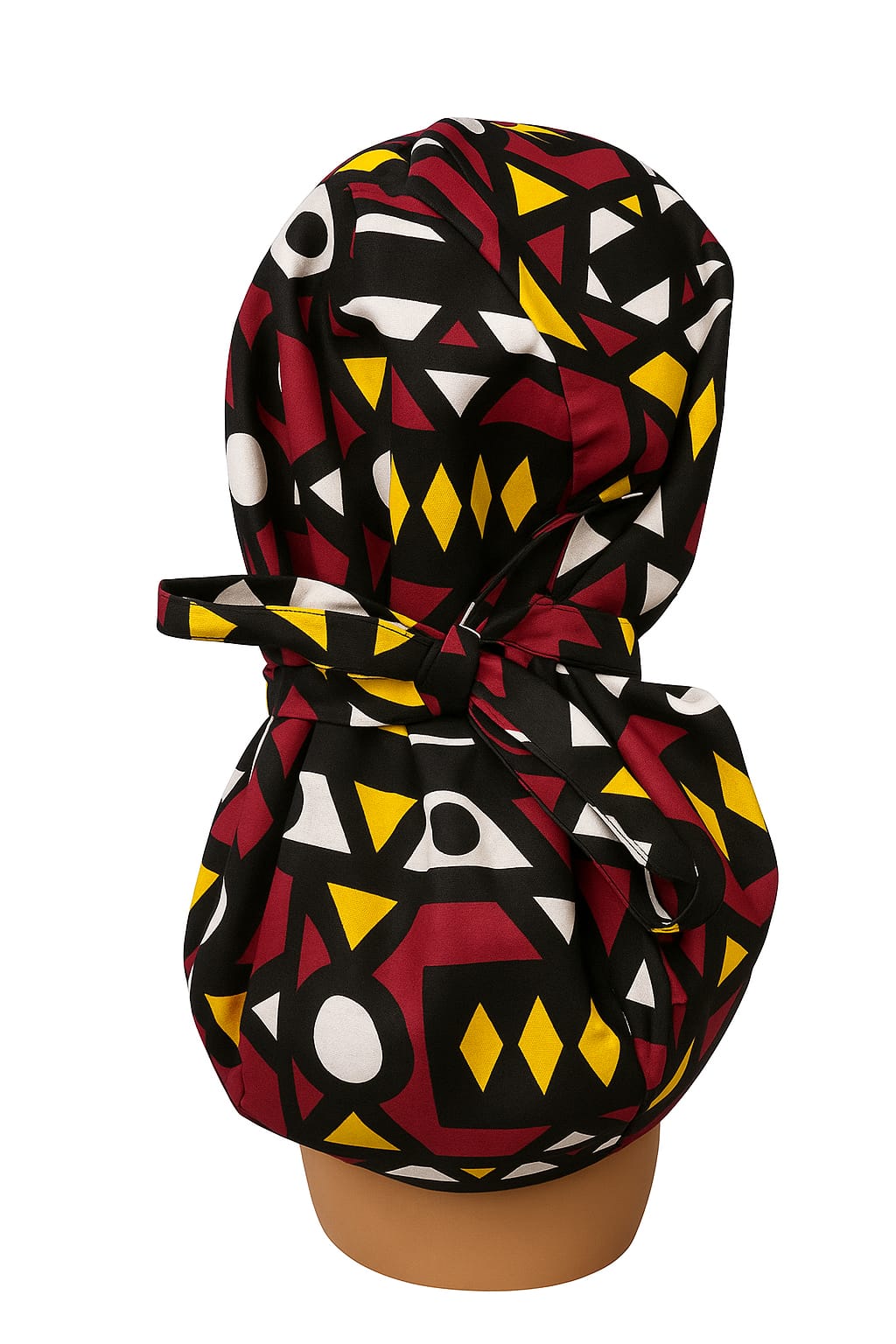 Ankara Satin-Lined Hair Cover. Adjustable Afrocentric scrub cap or Sleep bonnet - Image 4