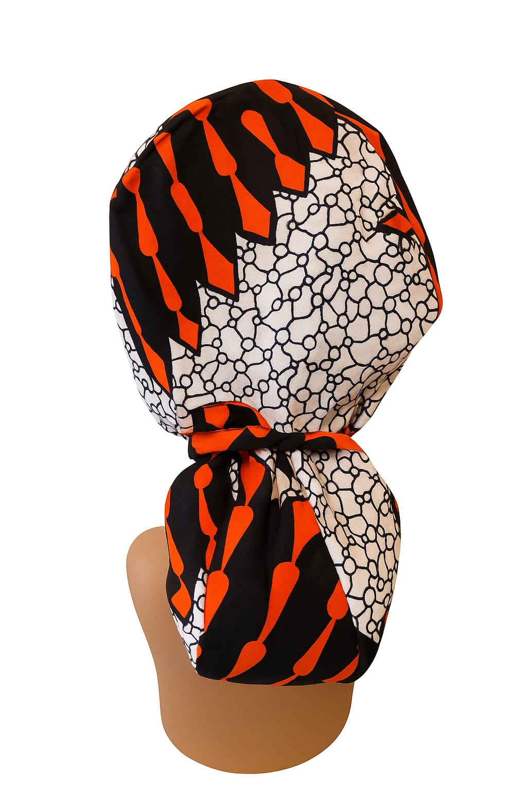Ankara Satin-Lined Hair Cover. Adjustable Afrocentric scrub cap or Sleep bonnet - Image 3