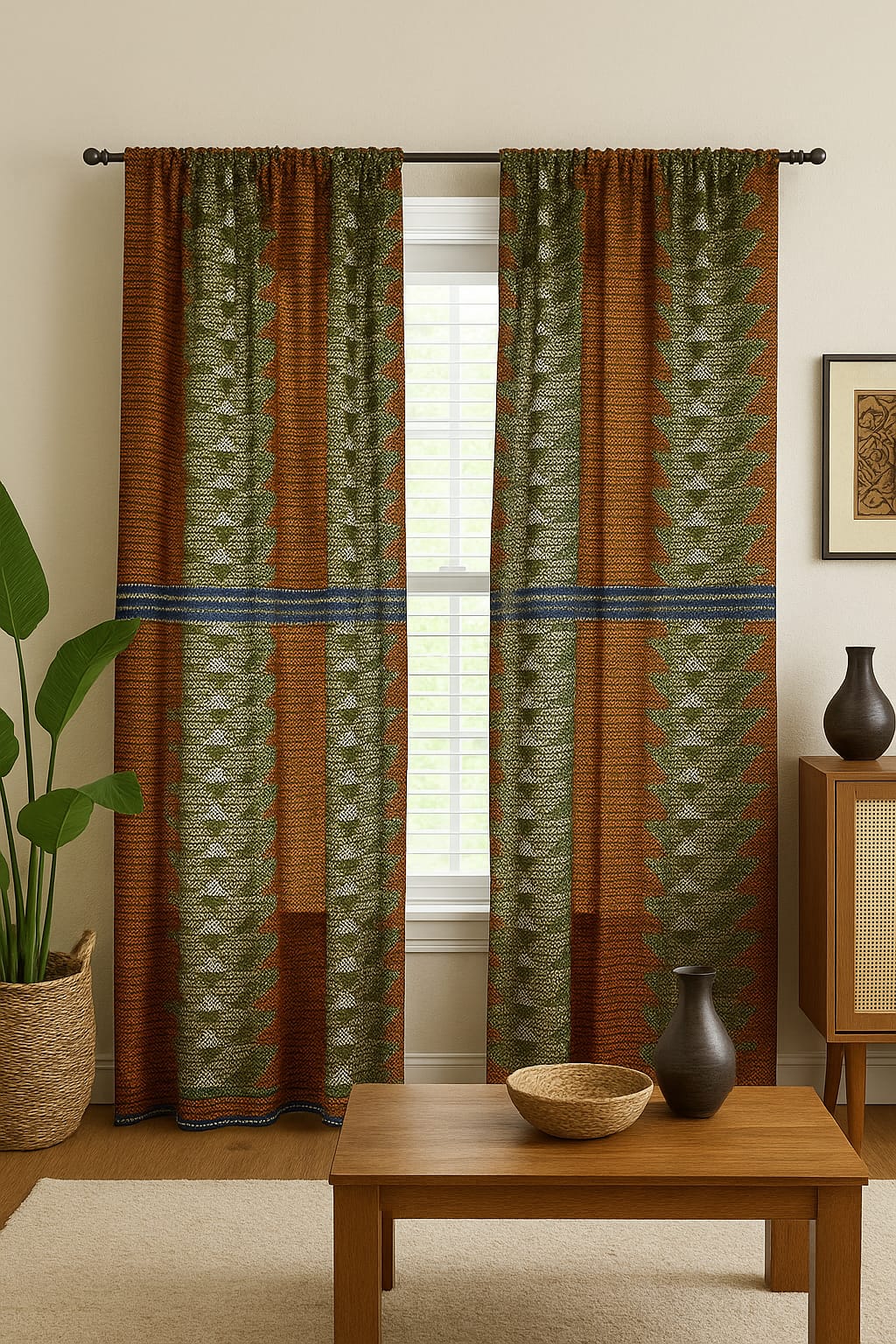 African Wax Print Curtain Panel