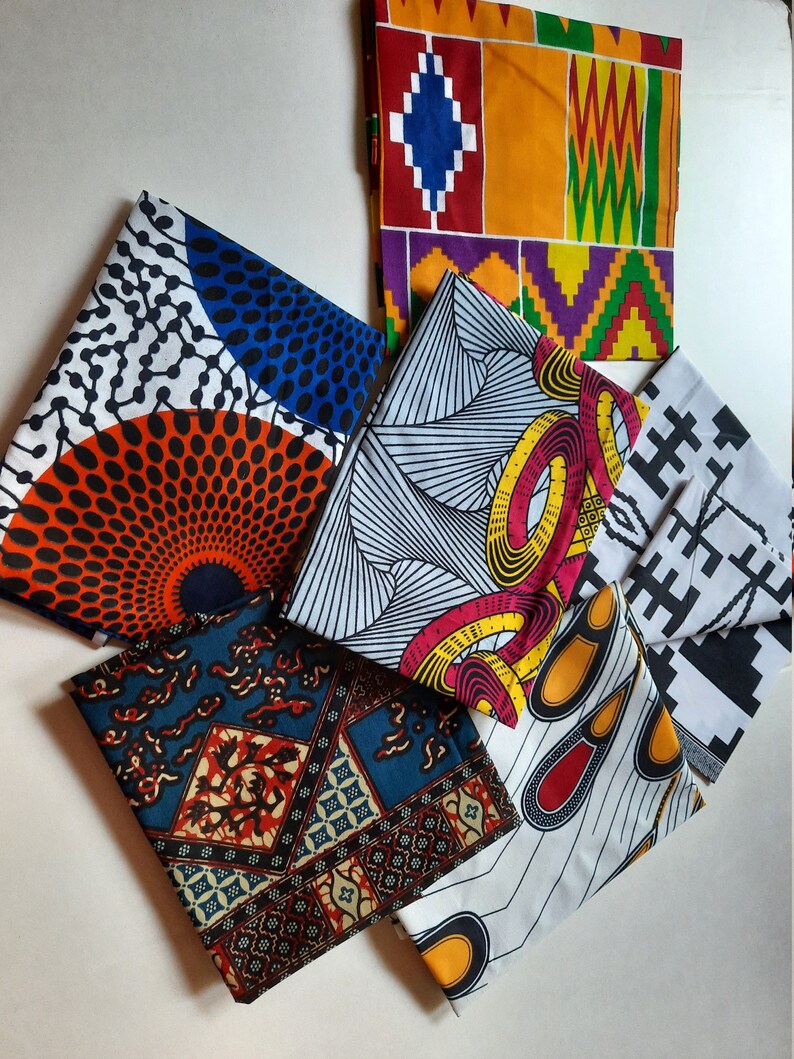 6 Random Fat Quarter Bundle/African Fabrics/ 6 Quarter - Image 3