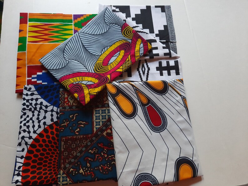 6 Random Fat Quarter Bundle/African Fabrics/ 6 Quarter - Image 5