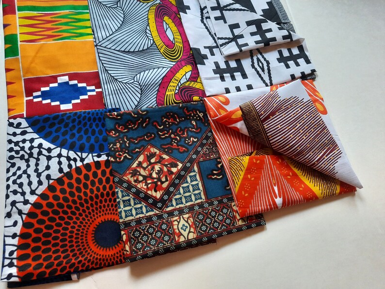 6 Random Fat Quarter Bundle/African Fabrics/ 6 Quarter - Image 2