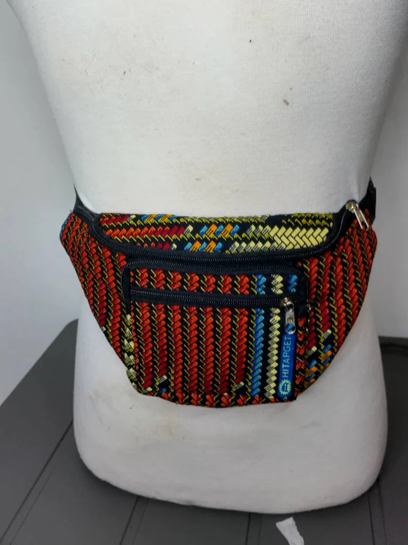 Kente African print Fanny Pack / Wasit Bag with three zipper