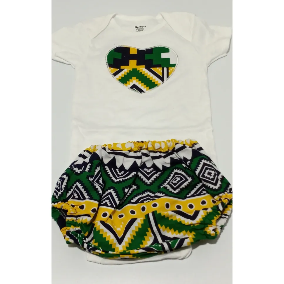 African Baby Girl Diaper Cover Set