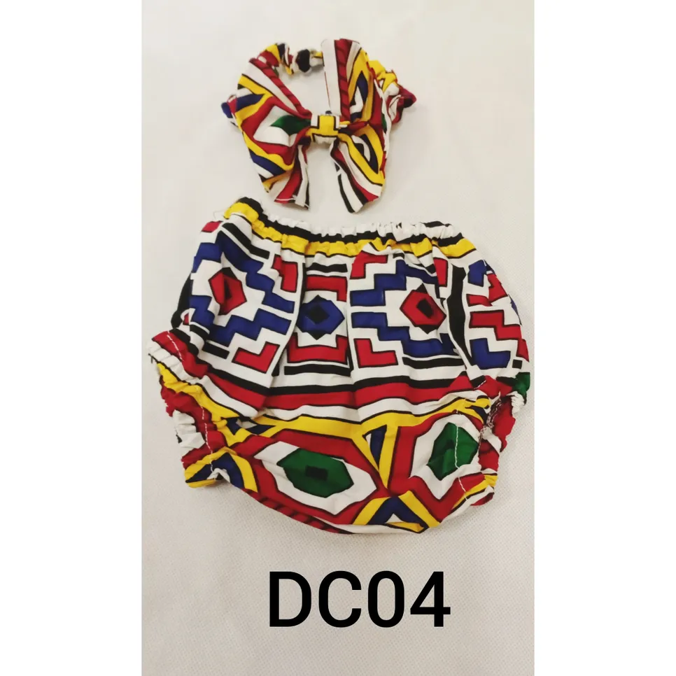 African Baby Girl Diaper Cover Set - Image 2